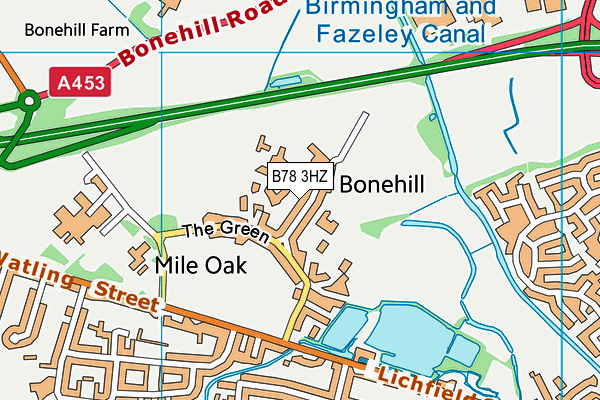B78 3HZ map - OS VectorMap District (Ordnance Survey)