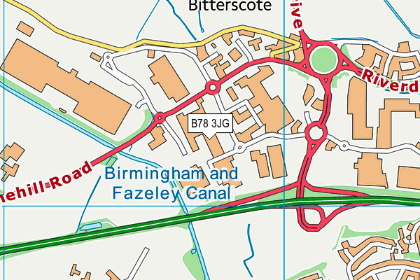 B78 3JG map - OS VectorMap District (Ordnance Survey)