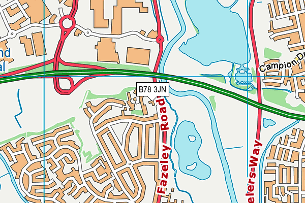 B78 3JN map - OS VectorMap District (Ordnance Survey)