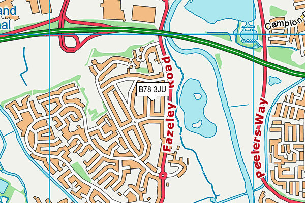 B78 3JU map - OS VectorMap District (Ordnance Survey)