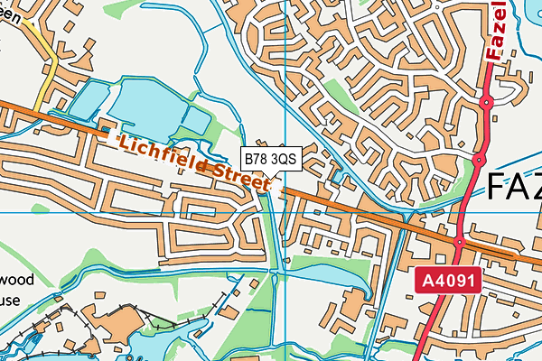 B78 3QS map - OS VectorMap District (Ordnance Survey)