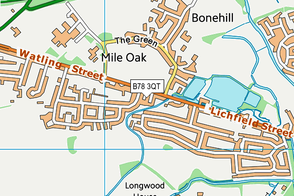 B78 3QT map - OS VectorMap District (Ordnance Survey)
