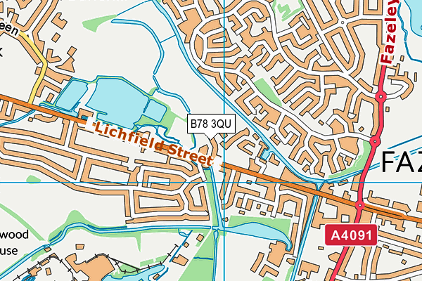 B78 3QU map - OS VectorMap District (Ordnance Survey)