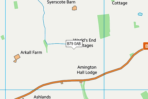 B79 0AB map - OS VectorMap District (Ordnance Survey)