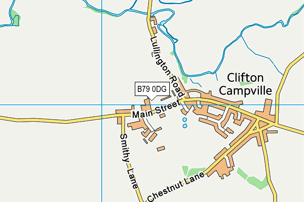 B79 0DG map - OS VectorMap District (Ordnance Survey)