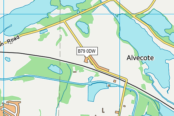 B79 0DW map - OS VectorMap District (Ordnance Survey)