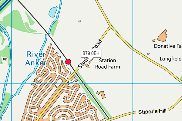 B79 0EH map - OS VectorMap District (Ordnance Survey)
