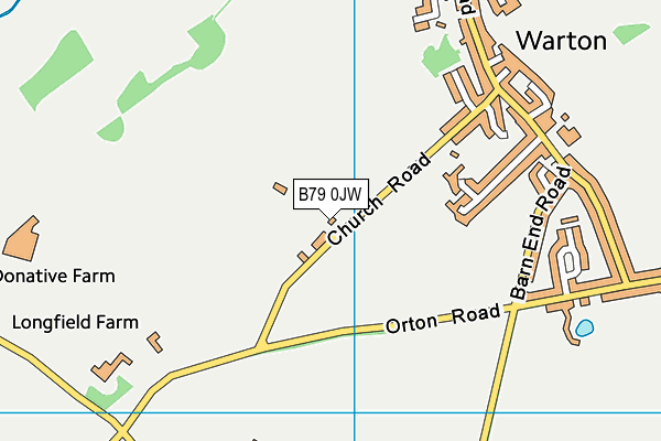 B79 0JW map - OS VectorMap District (Ordnance Survey)