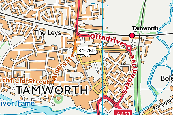 Tamworth Youth Centre (Closed) map (B79 7BD) - OS VectorMap District (Ordnance Survey)
