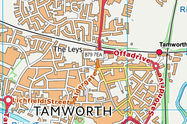 B79 7EA map - OS VectorMap District (Ordnance Survey)