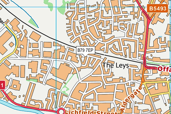 B79 7EP map - OS VectorMap District (Ordnance Survey)
