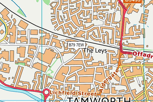 B79 7EW map - OS VectorMap District (Ordnance Survey)