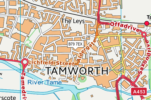 B79 7EX map - OS VectorMap District (Ordnance Survey)