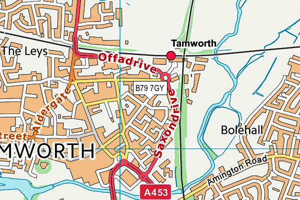 B79 7GY map - OS VectorMap District (Ordnance Survey)