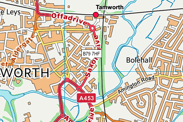 B79 7HF map - OS VectorMap District (Ordnance Survey)