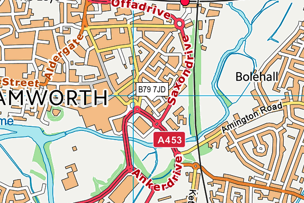 B79 7JD map - OS VectorMap District (Ordnance Survey)