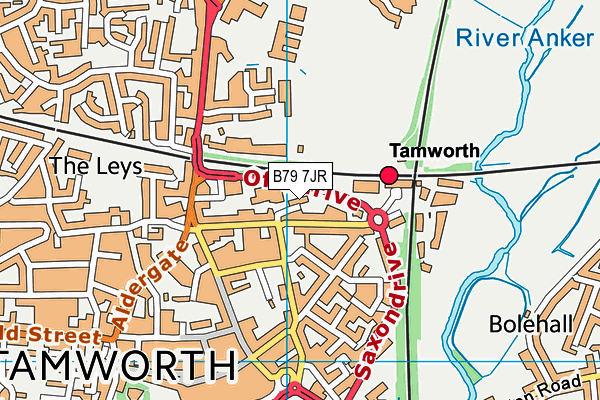 B79 7JR map - OS VectorMap District (Ordnance Survey)