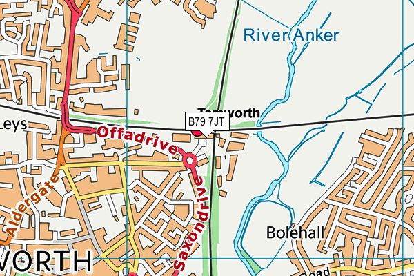 B79 7JT map - OS VectorMap District (Ordnance Survey)