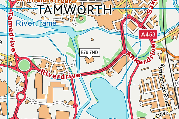 Snowdome Tamworth map (B79 7ND) - OS VectorMap District (Ordnance Survey)