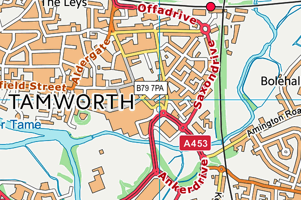 B79 7PA map - OS VectorMap District (Ordnance Survey)