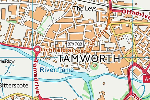 B79 7QB map - OS VectorMap District (Ordnance Survey)