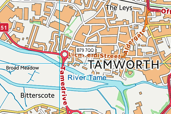 B79 7QQ map - OS VectorMap District (Ordnance Survey)