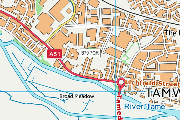 B79 7QR map - OS VectorMap District (Ordnance Survey)