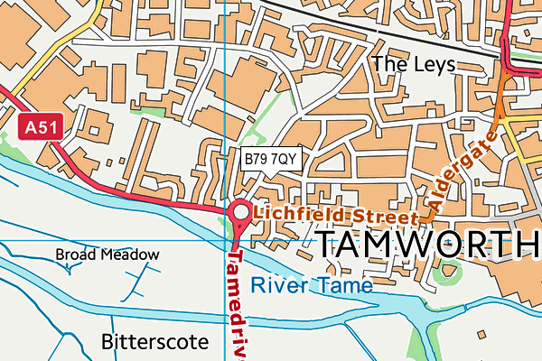 B79 7QY map - OS VectorMap District (Ordnance Survey)