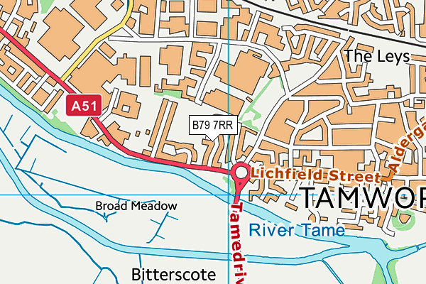 B79 7RR map - OS VectorMap District (Ordnance Survey)