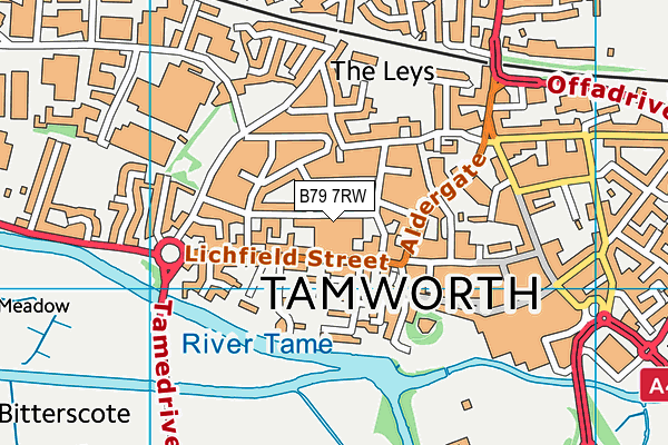 B79 7RW map - OS VectorMap District (Ordnance Survey)