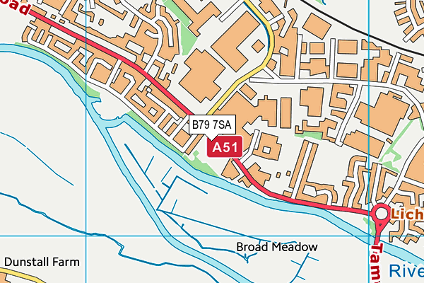 B79 7SA map - OS VectorMap District (Ordnance Survey)