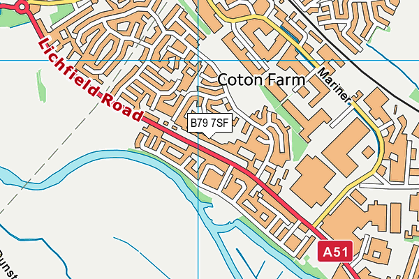 B79 7SF map - OS VectorMap District (Ordnance Survey)