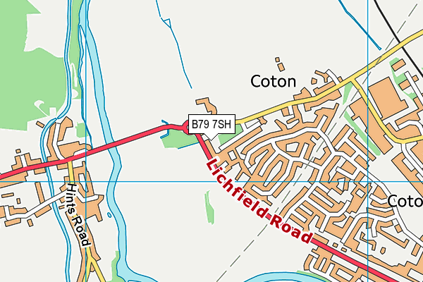 B79 7SH map - OS VectorMap District (Ordnance Survey)