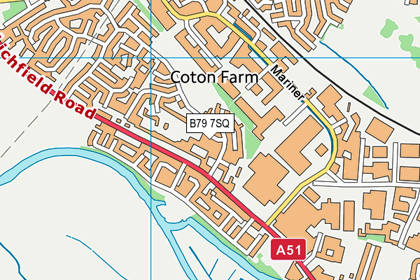 B79 7SQ map - OS VectorMap District (Ordnance Survey)