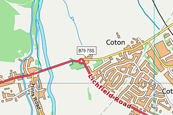 B79 7SS map - OS VectorMap District (Ordnance Survey)