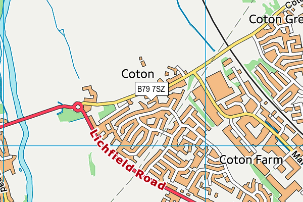 B79 7SZ map - OS VectorMap District (Ordnance Survey)