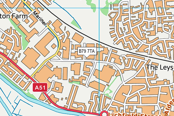 B79 7TA map - OS VectorMap District (Ordnance Survey)