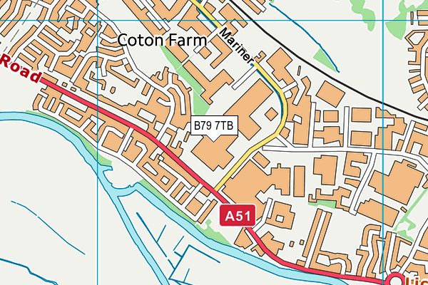 B79 7TB map - OS VectorMap District (Ordnance Survey)