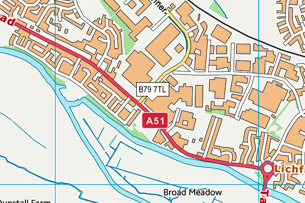 B79 7TL map - OS VectorMap District (Ordnance Survey)