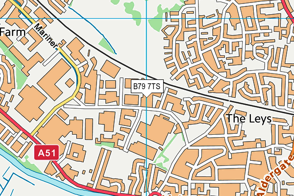 B79 7TS map - OS VectorMap District (Ordnance Survey)