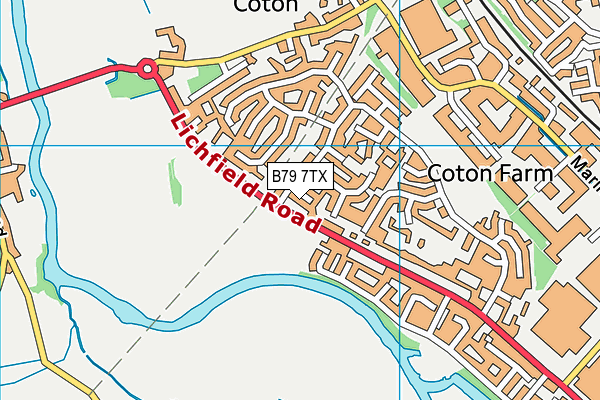 B79 7TX map - OS VectorMap District (Ordnance Survey)