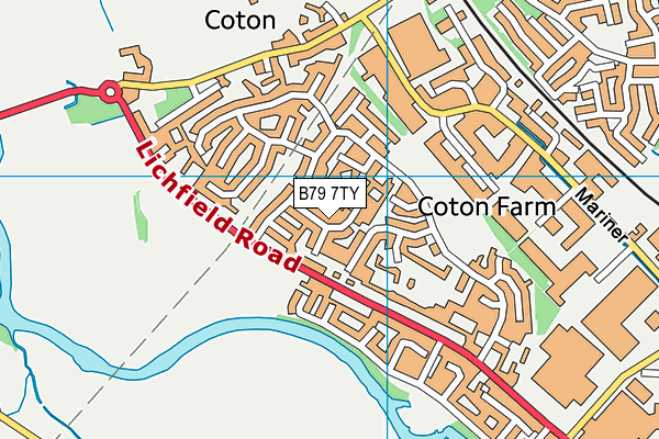 B79 7TY map - OS VectorMap District (Ordnance Survey)