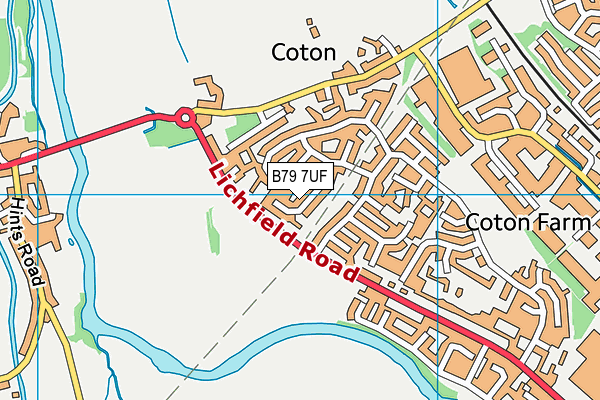 B79 7UF map - OS VectorMap District (Ordnance Survey)