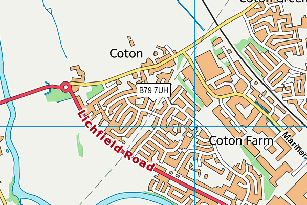 B79 7UH map - OS VectorMap District (Ordnance Survey)