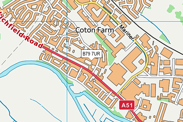 B79 7UR map - OS VectorMap District (Ordnance Survey)