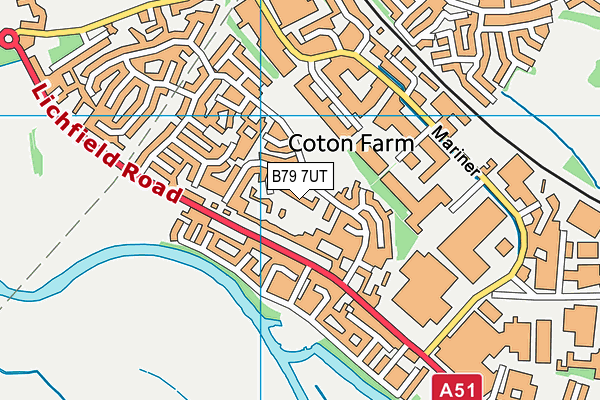 B79 7UT map - OS VectorMap District (Ordnance Survey)