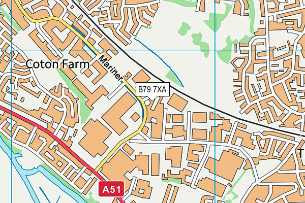 B79 7XA map - OS VectorMap District (Ordnance Survey)