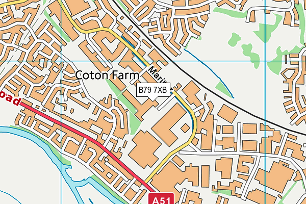 B79 7XB map - OS VectorMap District (Ordnance Survey)
