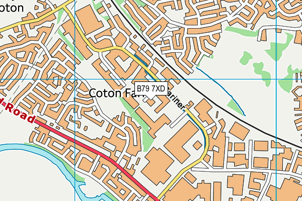 B79 7XD map - OS VectorMap District (Ordnance Survey)