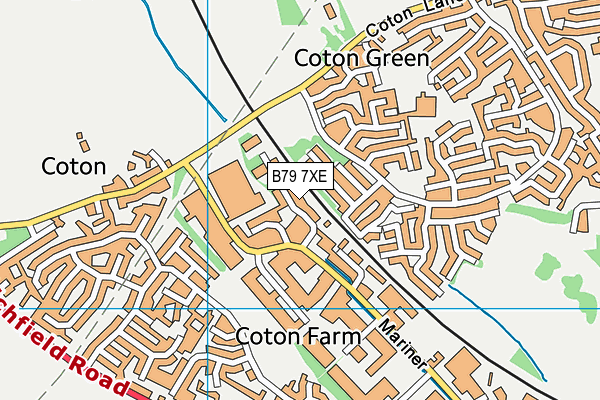 B79 7XE map - OS VectorMap District (Ordnance Survey)